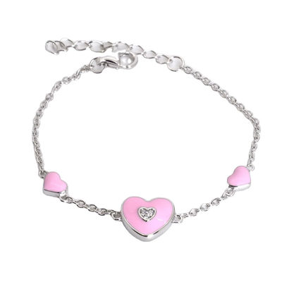 Oportunidad de la boda Rosado de corazón de los pendientes para el collar de joyería conjuntos