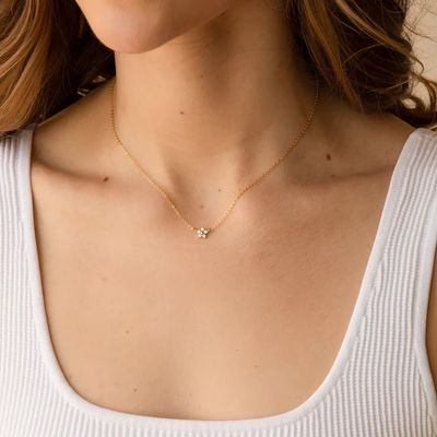Collar de flores de plata de ley 925, exquisito y moderno, con baño de rodio, para compromiso, boda, fiesta, regalo perfecto para novias