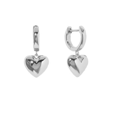 18K Dorado Revestido Teardrop Hollow Stud Heart Dangle Los aretes para la ocasión del regalo