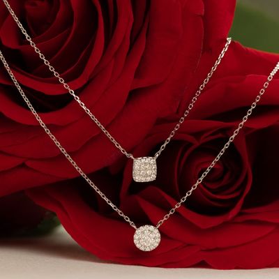 Collar de colgante de zirconia cúbico de plata esterlina 925