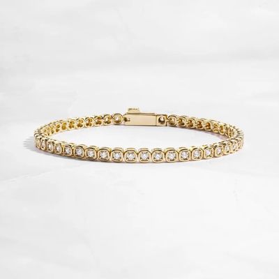Brazalete de tenis de zircónia de 3 mm 925 Plata 14K Oro Revestido Joyería Unisex