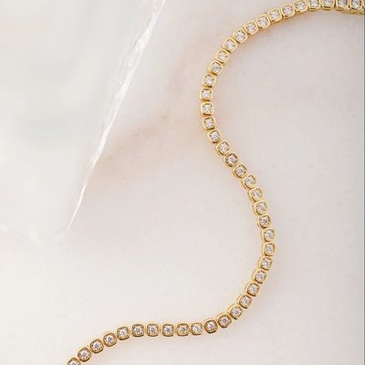 Brazalete de tenis de zircónia de 3 mm 925 Plata 14K Oro Revestido Joyería Unisex