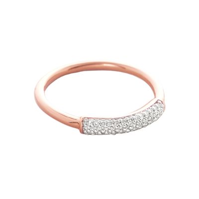 925 plata esterlina 18K dorado CZ anillo de apilamiento para mujeres