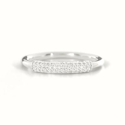 925 plata esterlina 18K dorado CZ anillo de apilamiento para mujeres