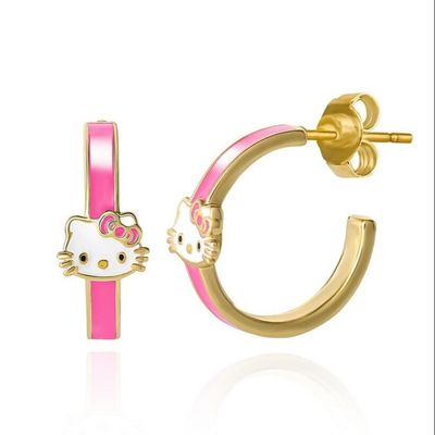 925 de plata de los oídos de gancho de gato 18K dorado para niños