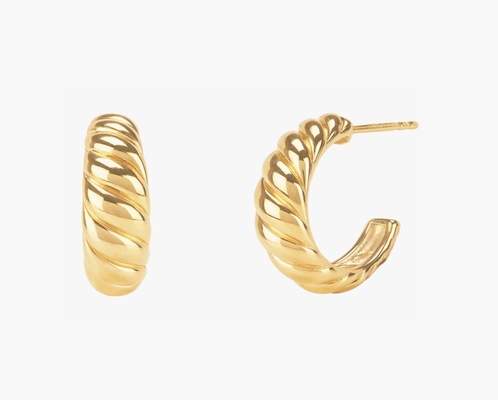 Cerechos de croissant con cúpula de oro 18K Revestido de plata Croissant con cúpula de oro