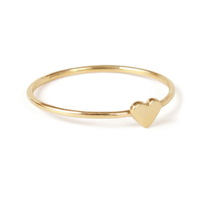 Anillo de corazón de diseño sencillo real 925 plata 18K dorada sin manchas