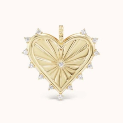 18K Oro Blanco CZ con puntas Amor Corazón Encanto Collar 925 Pendientes de Plata