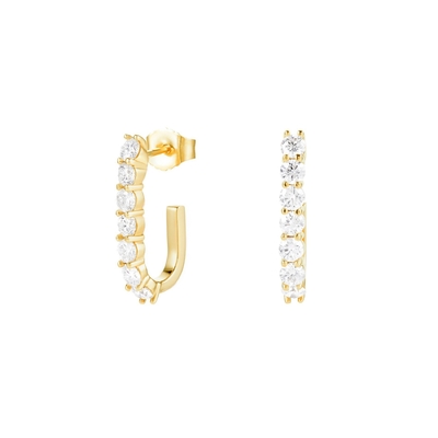 Tendencia 925 de plata 14k de oro Tendencia Bend Stud aretes para mujeres Chicas Joyería