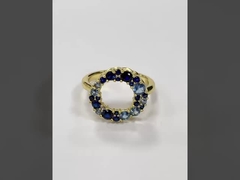 Azul CZ Eternity Band Anillo