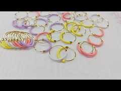 Los anillos de plata de 925 esterlinas 18 mm Dia Hoops con esmalte rosa caliente y dorado 18K