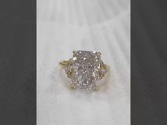 18K dorado piedra principal CZ Vintage boda 925 anillo de plata esterlina para chicas