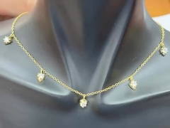 18K de oro Revestido de la cadena 925 de plata esterlina Collar fino para mujeres diseño de corte de princesa