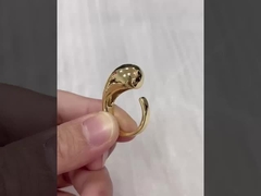 Venta al por mayor 18K Oro Revestido Rayas Rosa Cúpula de Esmalte 925 Plata Esterlina Anillo de Mujeres