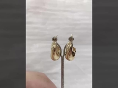 Mujeres Cubicos Zirconia Diamante Zócalo Aretes de latón Redondo Corte Brillante