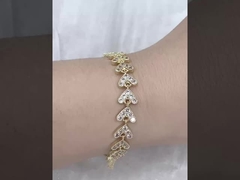 Brazalete de tenis de diamante de Thorn CZ con rodio Revestido con piedra preciosa negra