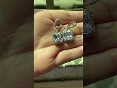 925 Materiales de plata esterlina Tipo de las mejores ventas de oro blanco Revestido Dangle Auriculares nupciales