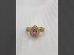 Anillo de compromiso de plata blanca CZ 925 de plata esterlina 18K de oro recubierto de baguette