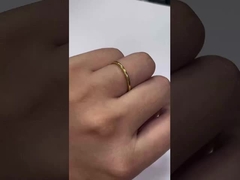 Twist clásico hecho a mano Anillo femenino de plata esterlina 925 Joyería Revestida con oro 18K