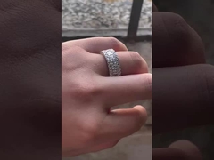 Moda Anillos de rodadura unisex con bóveda Banda de diamantes de oro de oro plateado anillos de plata esterlina
