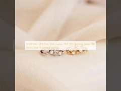 Envío UPS DHL EMS Fedex TNT 925 plata esterlina 18K oro ópalo abrazos aretes