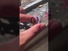 Anillo de niña de plata de ley 925 con esmalte y banda de eternidad chapada en oro de 18K hecha a mano